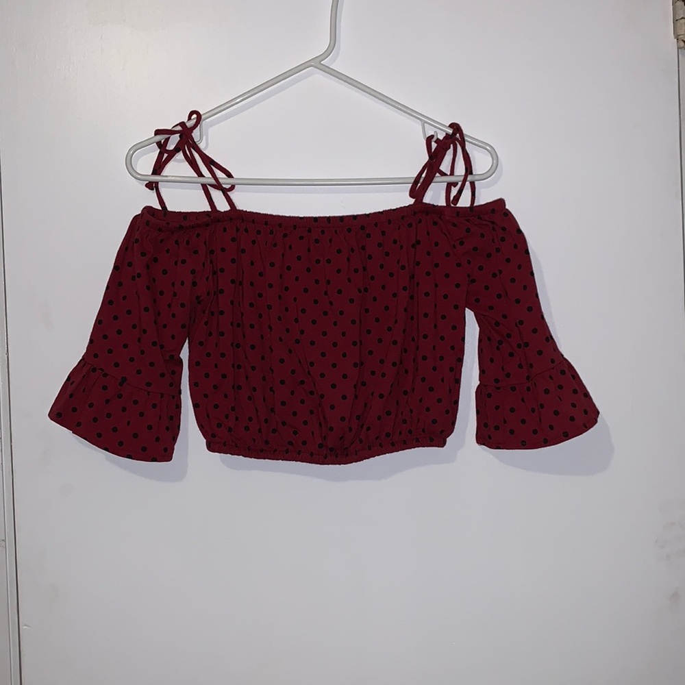 Red + Black Crop Top